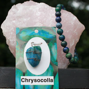 Pendant & Bracelet Set: Chyrsocolla & Lapis
